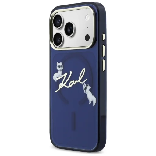 iPhone 17 Pro Etui Karl Lagerfeld IML Choupettes Karl Script Logo MagSafe tok kék - 2