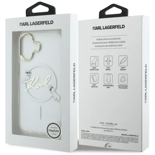iPhone 17 Karl Lagerfeld IML Choupettes Karl Script Logo MagSafe tok átlátszó - 8