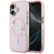 iPhone 17 Karl Lagerfeld IML Choupettes Karl Script Logo MagSafe puzdro ružové