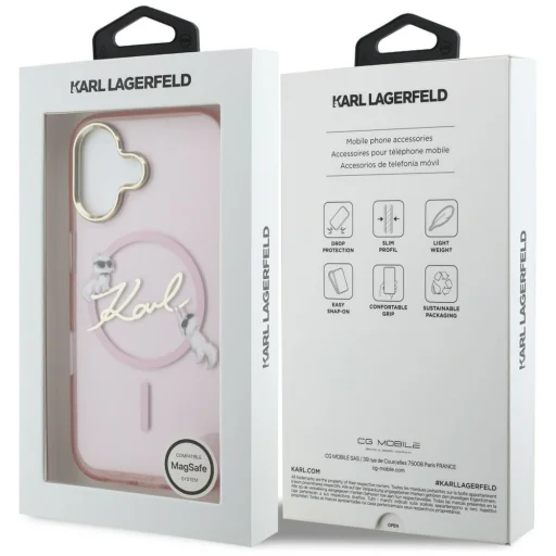 iPhone 17 Karl Lagerfeld IML Choupettes Karl Script Logo MagSafe puzdro ružové - 8