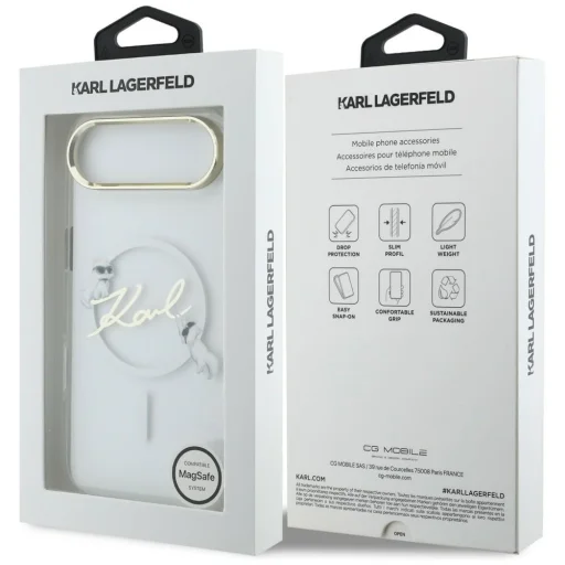 iPhone 17 Air Karl Lagerfeld IML Choupettes Karl Script Logo MagSafe obal priehľadný - 8
