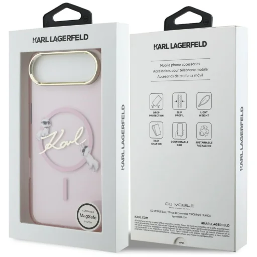 iPhone Air Karl Lagerfeld IML Choupettes Karl Script Logo MagSafe puzdro ružové - 8