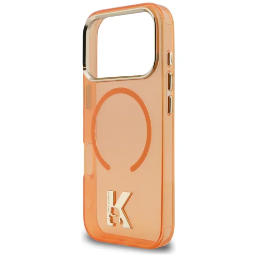 iPhone 17 Pro Max Karl Lagerfeld IML K Head Logo puzdro, oranžové - 6