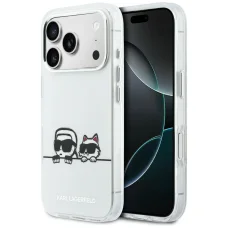 iPhone 17 Pro Karl Lagerfeld IML Karl & Choupette Peekaboo Logo MagSafe biele puzdro