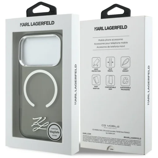 iPhone 17 Pro Karl Lagerfeld IML KL Script Logo puzdro MagSafe čierna - 8