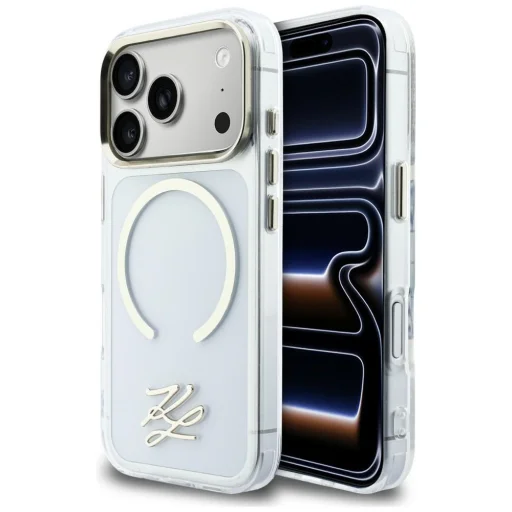 iPhone 17 Pro Karl Lagerfeld IML KL Script Logo MagSafe priehľadné puzdro, - 1
