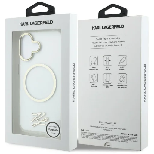 iPhone 17 Karl Lagerfeld IML KL Script Logo priehľadné puzdro MagSafe - 8