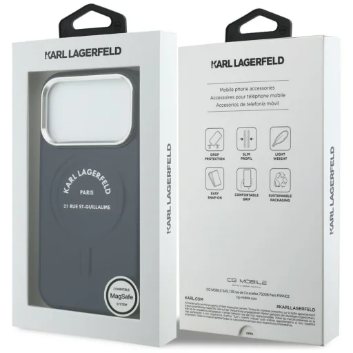 iPhone 17 Pro Karl Lagerfeld Karl RSG Logo modré MagSafe puzdro - 8