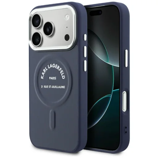 iPhone 17 Pro Karl Lagerfeld Karl RSG Logo modré MagSafe puzdro - 1