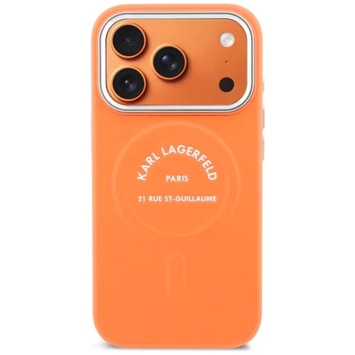 iPhone 17 Pro Karl Lagerfeld Karl RSG Logo MagSafe puzdro oranžové - 3