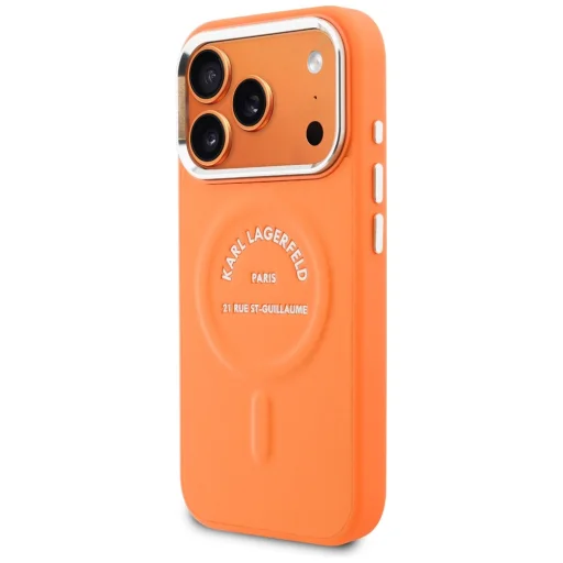 iPhone 17 Pro Karl Lagerfeld Karl RSG Logo MagSafe puzdro oranžové - 2