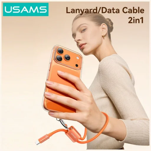 USAMS U97 60W USB kábel Type-C 30cm oranžový - 4