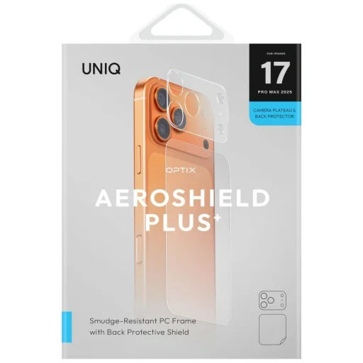 iPhone 17 Pro Max UNIQ Optix Aeroshield+ ochranné sklo na modul fotoaparátu a zadný kryt priehľadné - 7