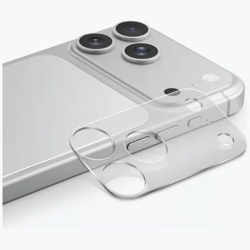 iPhone 17 Pro UNIQ Optix Aeroshield+ priehľadná ochranná sklenená fólia na modul kamery a zadný kryt - 5