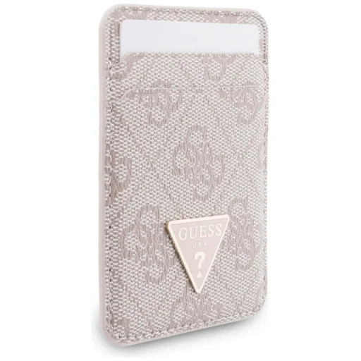 Guess ružové trojuholníkové MagSafe peňaženkové puzdro s remienkom na ruku - 4