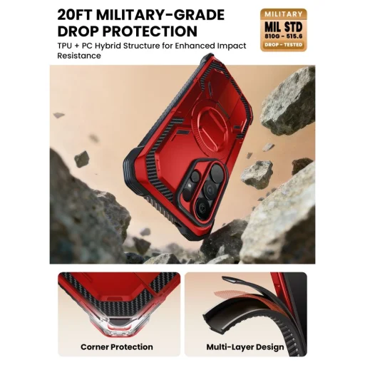 Samsung Galaxy S26 Ultra Supcase Iblsn Armorbox Mag Magsafe obal - Červená - 6
