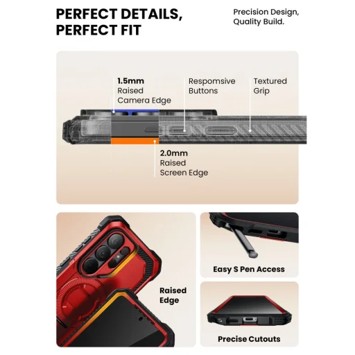 Samsung Galaxy S26 Ultra Supcase Iblsn Armorbox Mag Magsafe obal - Červená - 9