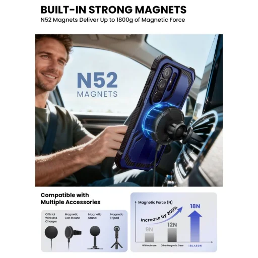 Samsung Galaxy S26 Ultra Supcase iBlason ArmorBox Clip Mag MagSafe tok Kobalt - 5
