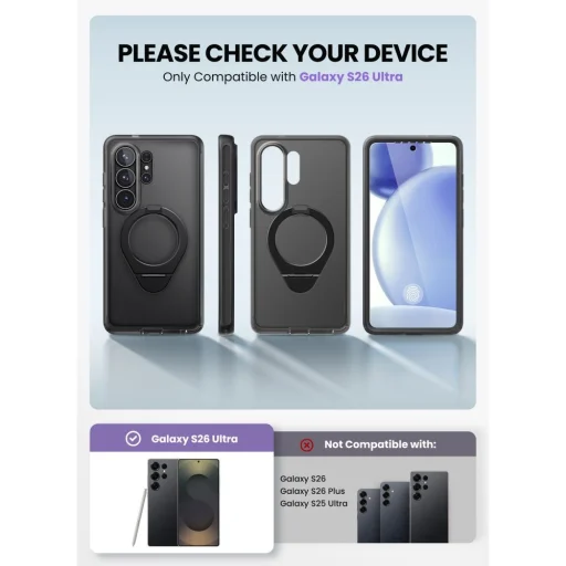 Samsung Galaxy S26 Ultra Supcase Cosmo Mag Magsafe puzdro, Mrazivá čierna - 4