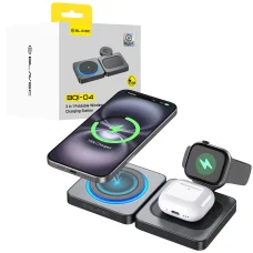 Blavec BQI-04 Qi 15W Magsafe nabíjací stojan 3v1 UniCharge (BQI04-QIMB) čierny