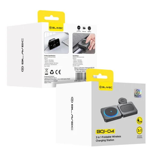 Blavec BQI-04 Qi 15W Magsafe nabíjací stojan 3v1 UniCharge (BQI04-QIMB) čierny - 10