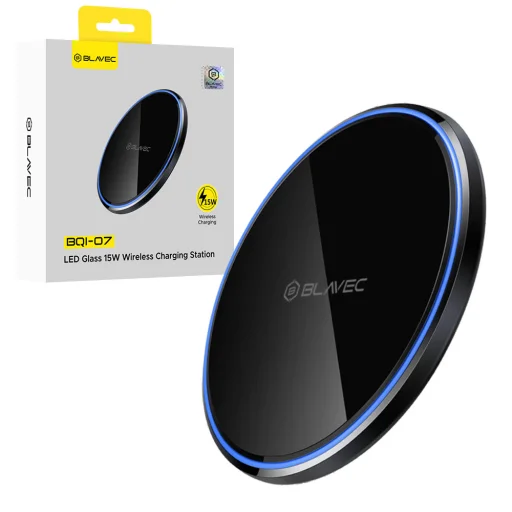 Blavec Indukčná nabíjačka BQI-07 Qi 15W UniCharge (BQI07-QIB) čierne sklo - 1