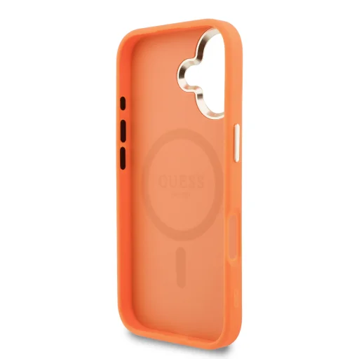 iPhone 17 oranžový Guess PU perforovaný 4G obal - 6