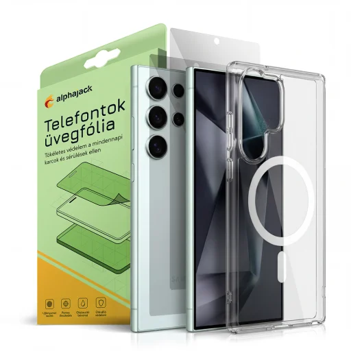 Samsung Galaxy S26 Ultra Magsafe puzdro + tvrdené sklo kompatibilné s čítačkou odtlačkov prstov 2ks 9H 2.5D HD Alphajack - 1