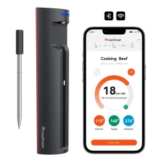 Meatmeet Pro fliptok s inteligentnou aplikáciou pre Bluetooth gril, rúru, údiarňu - čierne puzdro