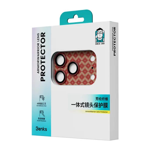 iPhone 17 Pro ArmorGrid oranžový Benks tvrdené sklo Armor Warrior Lens (OR69) (ostrovček fotoaparátu) ochranné sklo - 12