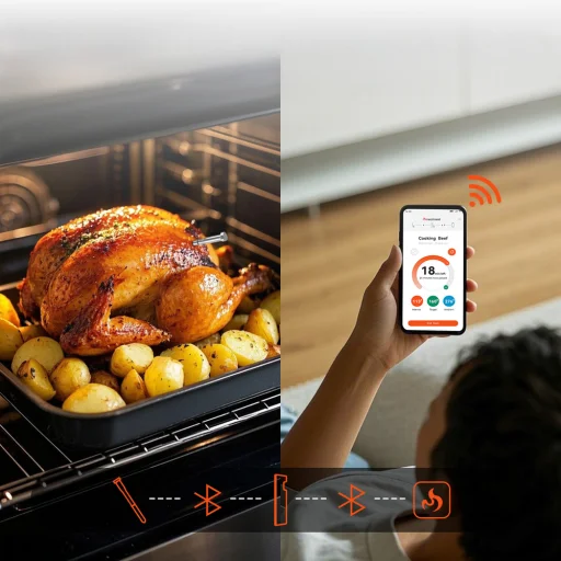 Meatmeet S Pro kuchynský teplomer s vyklápacou sondou, inteligentnou aplikáciou a Bluetooth pre gril, rúru a údiarňu - čierny - 8