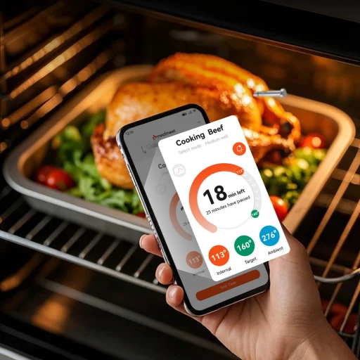 Meatmeet S Pro kuchynský teplomer s vyklápacou sondou, inteligentnou aplikáciou a Bluetooth pre gril, rúru a údiarňu - čierny - 12