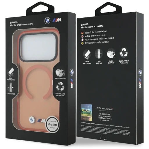 iPhone 17 Pro Max BMW M IML kovové logá MagSafe oranžové puzdro - 8