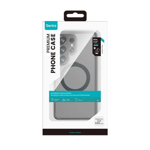 Samsung Galaxy S26 Ultra sivé Benks magnetické puzdro Mist so stojanom (A050) - 9