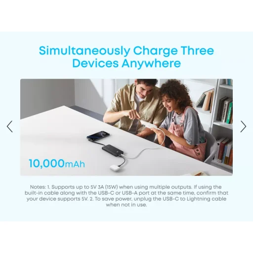 Powerbank Anker Zolo, 10000mAh, 22.5W, QC + PD, Biely A110DH21 - 4