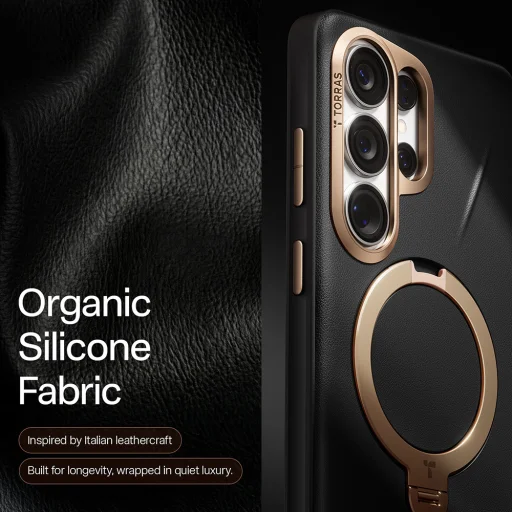 Samsung Galaxy S26 Ultra Iovry Black Torras - QPRO Leather Series puzdro - 4