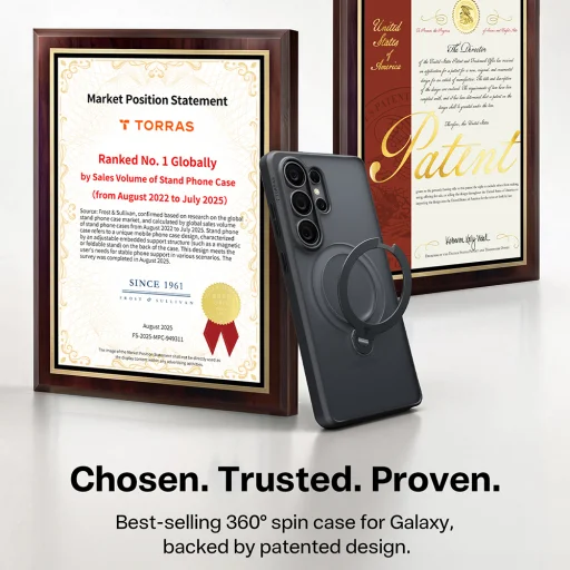 Samsung Galaxy S26 Ultra Torras - Ostand Spin Series obal - Čierny - 3