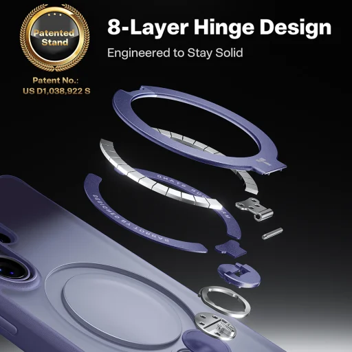 Samsung Galaxy S26 Ultra Torras Ostand Spin Series tok - Sötét lila - 3