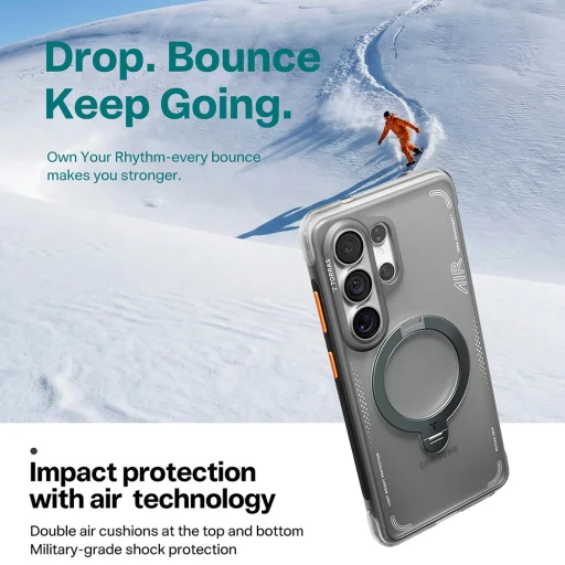 Samsung Galaxy S26 Ultra Tieňovo čierna Torras Ostand Spin Air Series puzdro - 3