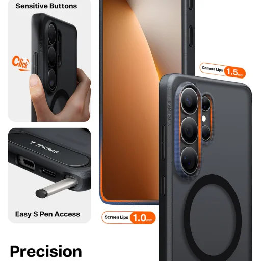 Samsung Galaxy S26 Ultra Čierne Torras Pstand puzdro - 4