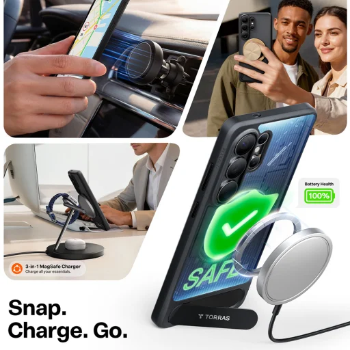 Samsung Galaxy S26 Ultra Čierne Torras Pstand puzdro - 5