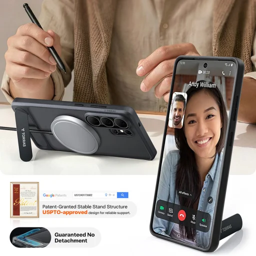 Samsung Galaxy S26 Ultra Čierne Torras Pstand puzdro - 6