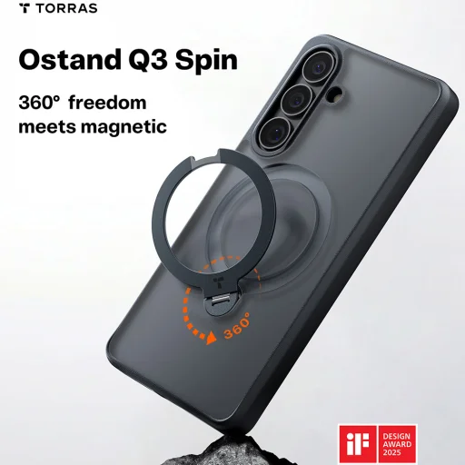 Puzdro Torras Ostand Spin Séria pre Samsung Galaxy S26 Plus čierne - 6