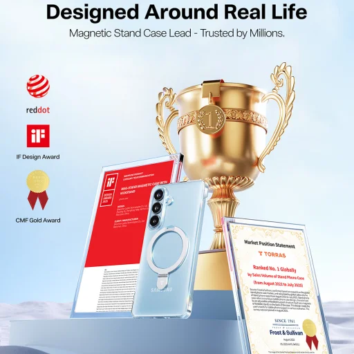 Samsung Galaxy S26 Priehľadné Torras Ostand Slim Series puzdro - 6