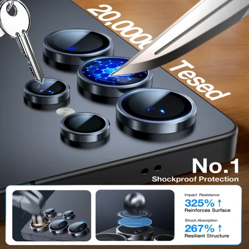 Samsung Galaxy S26 Ultra Čierny Torras Lensguard ochranné sklo na kameru - 7