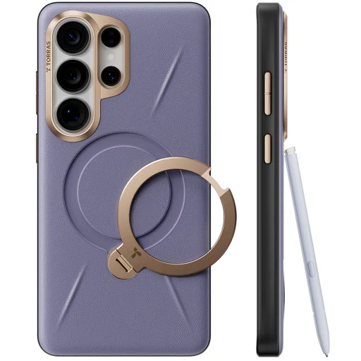 Puzdro Torras - QPRO Leather Series tmavofialové pre Samsung Galaxy S26 Ultra - 1