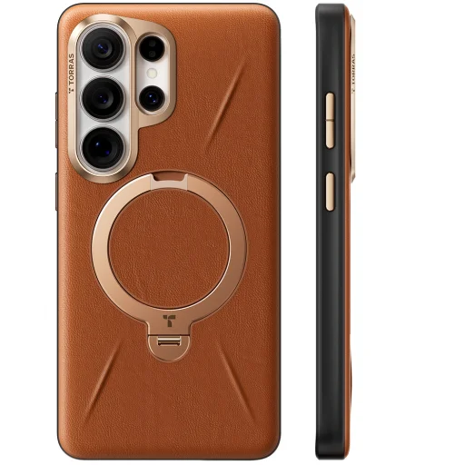 Samsung Galaxy S26 Ultra Hnedé Torras QPRO Leather Series puzdro - 2