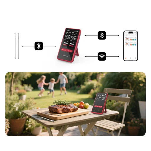 Meatmeet X Pro Kitchen Thermometer Kuchynský teplomer inteligentná aplikácia Bluetooth/WiFi 2 ks - 3