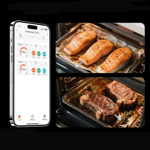 Meatmeet X Pro Kitchen Thermometer Kuchynský teplomer inteligentná aplikácia Bluetooth/WiFi 2 ks - 6