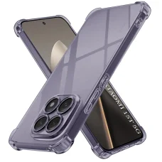 Techsuit - Nárazuvzdorný Priehľadný Silikón - Xiaomi 15T - Dymovo čierny obal